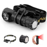 Lampu Kerja Basis Magnetik Industri 2000mAh Dapat Diisi Ulang Lampu Kepala LED Lepas Pasang dengan SOS Merah untuk Perbaikan Mobil dan Helm Kerja