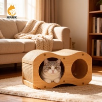Modernes Extra Großes Kratzfestes Katzen-Lounge-Bett aus Karton mit Doppelschicht Multifunktionales Halloween-Tierversteck für Große Katzen
