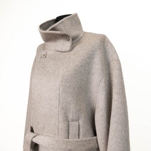 Abrigo de Lana para Mujer, Novedad 2025 |   Chaqueta de Lana de Doble Cara con Cuello Alto y Cinturón, Elegante para Otoño Invierno - Product Image 2