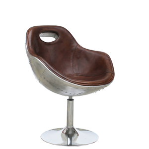 Poltrona Girevole in Pelle Industriale Modello 2378 Karfasa, Stile Film Il Padrino, Altezza Regolabile, Schienale Alto, Acciaio Inossidabile per Ufficio - Product Image 2