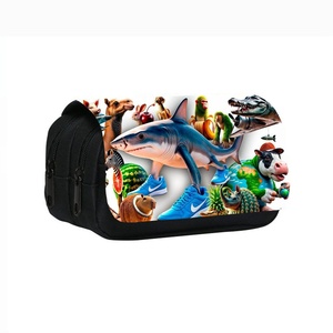 Hotsale 99 Designs Cartoon <b>Pencil</b> case Tralala Shark Tungtungtung Sahur Stickman Double-layer Nylon <b>Pencil</b> case Custom Wholesale - Product Image 5