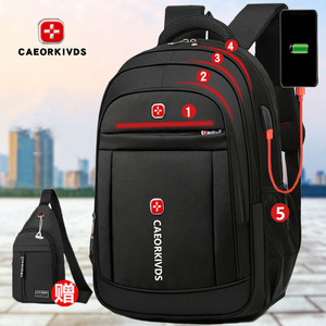 Caerorkivds Backpack 36-55L USB Charging Waterproof Laptop <b>Bag</b> Unisex School Travel Daily Use - Product Image 1