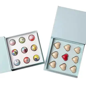 Caja de chocolate con inserto de PET, caja de chocolate con logotipo personalizado elegante, caja de chocolates de lujo