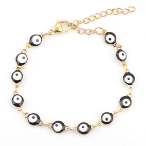 Fashion Chain <b>Bracelet</b> Resin Devil Eye Beaded Link Unisex Colorful Gift Jewelry H1393 - Product Image 5