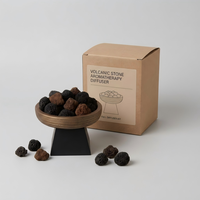 Diffuseur d'huiles essentielles moderne en béton et bois avec pierre de lave volcanique – Ensemble d'aromathérapie pour la décoration intérieure
