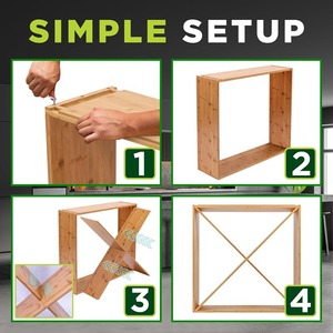 Nutrichef X-Shelf Wine Rack Bamboo 12 Bottle Storage Desktop Display <b>Bar</b> <b>Tool</b> - Product Image 4