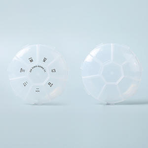 Pilulier rond portable de qualité supérieure, distributeur de pilules en plastique multi-compartiments pour le rangement - Product Image 5