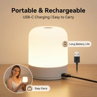 Lampe de nuit LED personnalisée, lumière chaude 3000K 4500K 6000K, chambre à coucher, alimentée par batterie, télécommande tactile, intensité réglable, CRI élevé 90, lampe de table