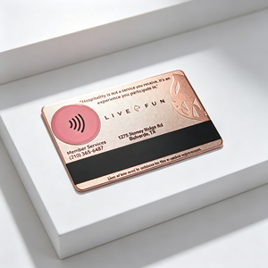Tarjeta de Membresía Empresarial Híbrida NFC de Acero Inoxidable CLF CLF-C260110 de 13.56MHz, Negra Mate, Impermeable, con Interfaz de Comunicación RFID - Product Image 1