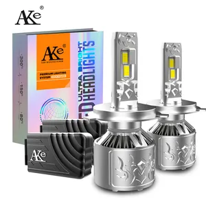 AKE-Faro LED de alta calidad, 120W, 12000lm, 6000K, luz alta y baja, 3870 K, faros LED H4 con canbus, chips, luces led H4