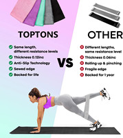 TOPTONS, venta al por mayor, banda de tela de resistencia para Yoga, mujeres, hombres, entrenamiento, pierna, cadera, banda