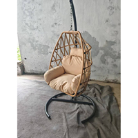 Chaise balançoire rembourrée suspendue pliable pour patio et jardin, poids maximum 330LBS