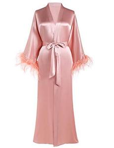 Vestaglia da Sposa di Alta Qualità con Piume Bianche, Abito Lungo in Raso con Piume per Compleanno e Feste - Product Image 3