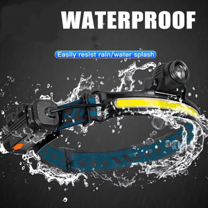 Налобный фонарь XPG+COB LED с датчиком движения, встроенным аккумулятором, для рыбалки, кемпинга и наружного освещения - Product Image 5