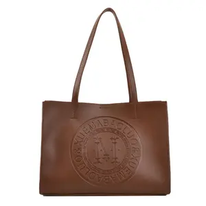 Custom Debossed Logo Vegan Leather Bags Ladies Shoulder Bags Womens Tote Bags Luxury Handbags and Purses