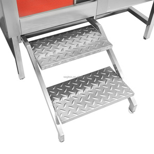 Baignoire pour animaux de compagnie en acier inoxydable avec drain central, robinet et escalier - Station de lavage pour chiens professionnelle - Product Image 6