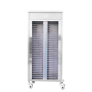 304 Stainless Steel Medical <b>Record</b> Cart L640 W395 H1430mm Mobile Filing Cabinet For Hospitals And Clinics - Product Image 3