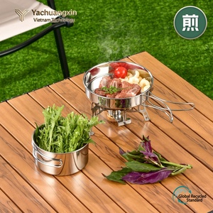 Ensemble de casseroles de camping en acier inoxydable, poli miroir, portable, pliable, 1-2L, design minimaliste - Product Image 6