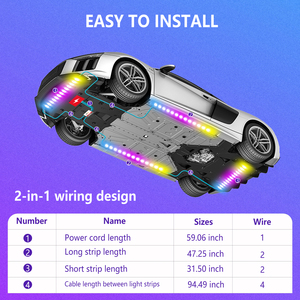 New Giấc Mơ Màu xe underbody đuổi theo dòng chảy RGB LED Strip dưới Glow Neon đèn 4 cái điều khiển từ xa underglow Lights Kit Đối với xe - Product Image 6