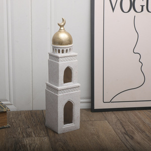 Decoración para el Hogar <span class=keywords><strong>de</strong></span> Ramadán y Eid Al Fitr 2026, <span class=keywords><strong>Castillo</strong></span>, Estrellas, Dorado, Blanco, Halal, Templo, Pagoda, Artesanía Islámica <span class=keywords><strong>de</strong></span> Resina, Regalo Mubarak - Product Image 4