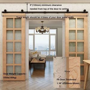 WEKIS Herrajes de Latón para Puertas Corredizas de 10 Pies/12 Pies (305 cm) para Puertas de Madera, Dormitorio, Cocina y Sala de Estar - Product Image 6