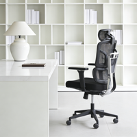 2311A-2 Chaise de bureau ergonomique en maille, réglable en hauteur, pivotante et inclinable, dossier haut moderne, pour usage professionnel, mobilier de bureau, chaise de bureau