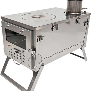 Poêle à <span class=keywords><strong>bois</strong></span> pliable en acier inoxydable YX-E1-22, portable, coupe-vent, léger, fonctionnement manuel, extérieur - Product Image 5