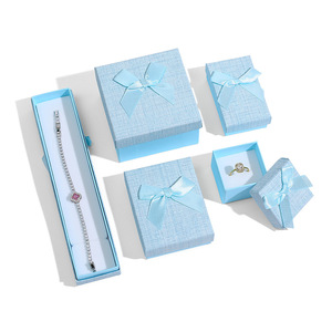 <span class=keywords><strong>Caja</strong></span> de joyería original con cubierta de tela, venta al por mayor, regalo, pendientes, anillo, pulsera, embalaje de joyería - Product Image 5