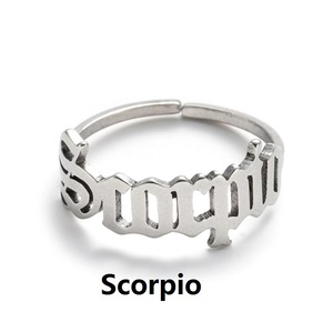 Anillo de acero inoxidable para mujer, placa de oro del zodiaco, 12 meses, regalo - Product Image 6