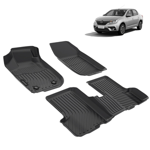 Tapis de sol de voiture en Tpe pour <span class=keywords><strong>Renault</strong></span> Logan 2004-2013 Tapis de coffre intérieur auto, étanche, tous temps, 3D - Product Image 1