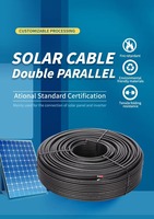 Cable de Cobre Estañado para Energía Solar Fotovoltaica, Doble Núcleo 62930 IEC131 2x10 mm², Cable Solar CC de 1.5KV para Aplicaciones con Microinversores, Resistente a la Intemperie