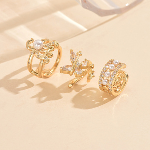 Pendientes de cobre estilo INS minimalistas de gama alta para mujer, nueva moda geométrica de moda, pendientes de aro multiestilo con Clip de circón, regalo - Product Image 2