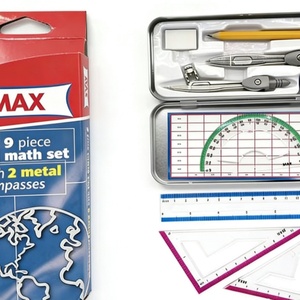 Lot de 9 instruments de géométrie en métal pour étudiants - Fournitures scolaires en gros à prix abordable - Product Image 5