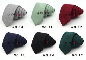 Corbata de Gamuza Suave y Mullida de Color Sólido <span class=keywords><strong>para</strong></span> Hombre, Colorida en Rojo, Azul, Gris, Verde, de Algodón de 7cm <span class=keywords><strong>para</strong></span> Fiesta Formal, Boda, Novio, <span class=keywords><strong>Bonito</strong></span> <span class=keywords><strong>Regalo</strong></span> - Product Image 4