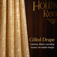 Tissu en maille à sequins or rose, tulle à sequins en colonne verticale, textile métallique scintillant transparent pour robe de soirée, robe de mariée