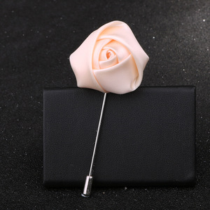 Broches de tela de seda coreanos coloridos para hombre, broche de solapa de flor para trajes de hombre, broche de rosa - Product Image 6