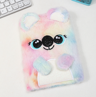 Cahier en peluche brodé A5 créatif mignon fille cadeau cahier en peluche petit ours dessin animé livre en peluche
