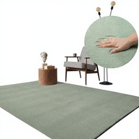Tapis en polyester Relax Rug, moderne, à poils courts, antidérapant, fabriqué à la machine, lavable en machine à 30°C, super doux, vert, 140x200cm