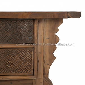 Table Console solide antique chinoise Table d'église sculptée à la main en bois récupéré finie pour le salon et les hôtels - Product Image 1