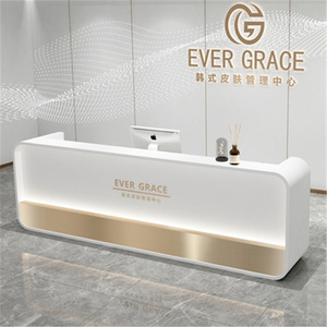 Kisen hall <span class=keywords><strong>d</strong></span>'hôtel contemporain bon marché pierre artificielle blanc conception unique de bureau de réception grands bureaux de réception - Product Image 2