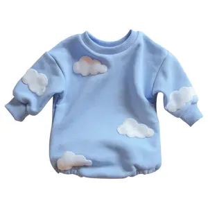 2023 Wholesale newborn cute boys girls kids flower organic cotton warm fall baby sweater