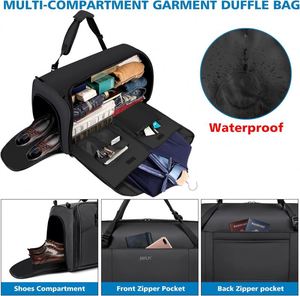 Free Sample Garment Bag <b>Carry</b> <b>on</b> Convertible Travel Duffel Bag with Shoe Pouch Weekender Bag for Women Men - Product Image 3