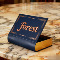 Boîte cadeau en papier écologique Forest Packing, impression personnalisée pour l'emballage avec logo, estampage à chaud doré, couvercle à rabat magnétique vintage