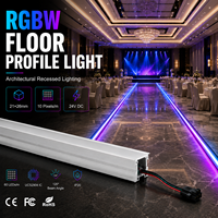Éclairage linéaire RVBW adressable 21x26mm pour sol, profil en aluminium, UCS2904 DC24V, pour éclairage de sécurité et de guidage des passages intérieurs et escaliers