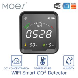 Détecteur <span class=keywords><strong>de</strong></span> CO2 intelligent MOES WiFi Tuya, moniteur <span class=keywords><strong>de</strong></span> qualité <span class=keywords><strong>de</strong></span> l'air, température, humidité, détecteur <span class=keywords><strong>de</strong></span> dioxyde <span class=keywords><strong>de</strong></span> carbone - Product Image 2