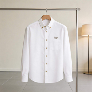 Chemise pour homme sur mesure de qualité supérieure, coupe ajustée, tissu extensible, style boutonné, broderie de logo personnalisée de haute qualité, fabrication OEM - Product Image 2