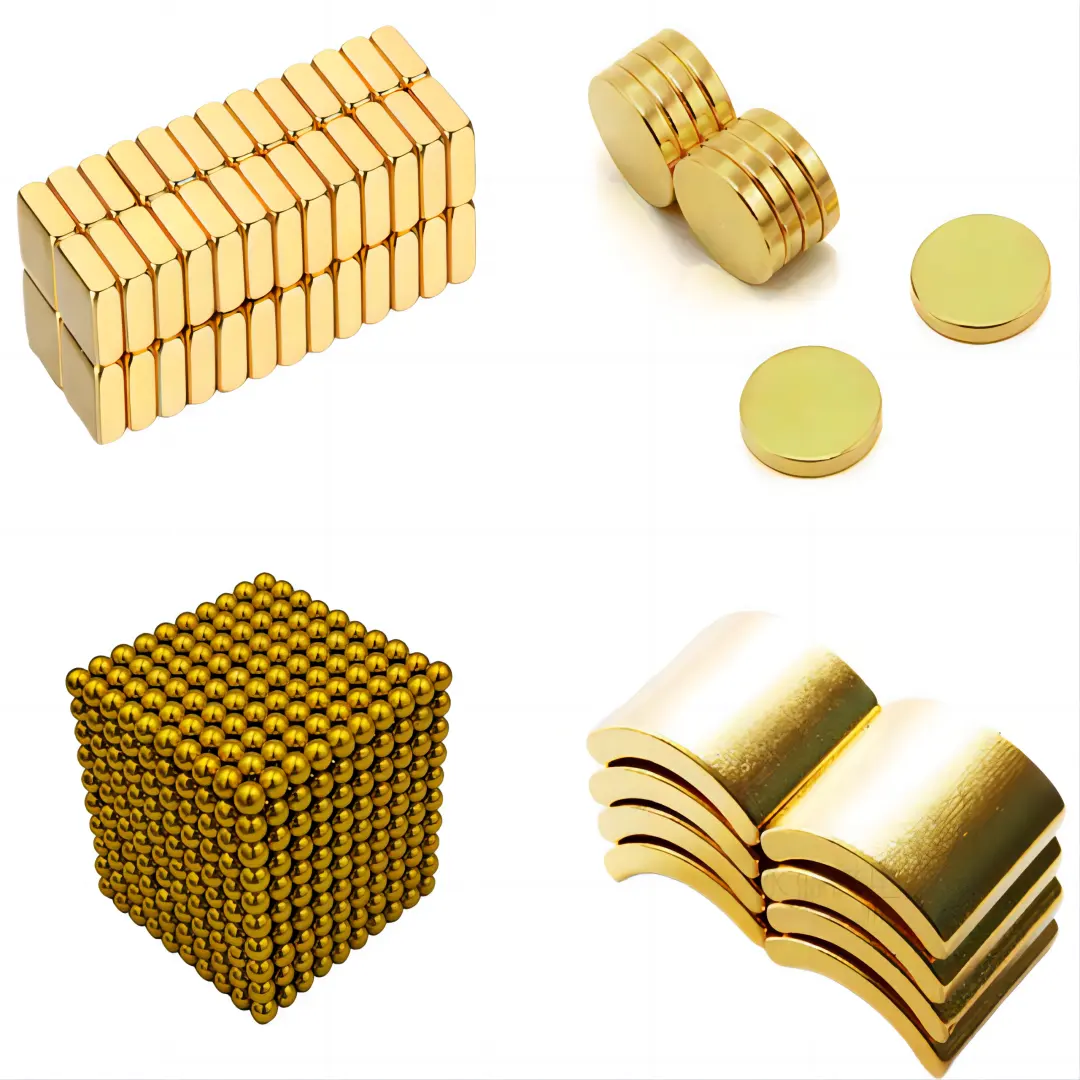 Goldene Farbe Ndfeb Neodymium-Permanente Magnete Kugelscheibenstreifen Schweißblock Neodium-Magnete Neodimio Neodium-Neodymang magnet N52