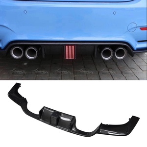Body Kit Carbon Fiber Rear Bumper Shark Fin <b>Diffuser</b> Spoiler Lip with <b>LED</b> for BMW F80 M3 F82 F83 M4 - Product Image 5