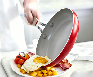 Juego de utensilios de cocina de cerámica <span class=keywords><strong>antiadherente</strong></span>, olla y sartén con tapa, cuerpo duradero, mango de silicona - Product Image 5