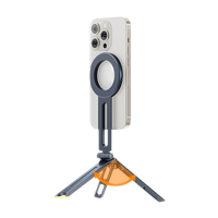 Alüminyum Alaşımlı Manyetik Telefon Tutucu Tripod Katlanabilir Masaüstü Standı Akıllı Telefonlar için Video Kaydı